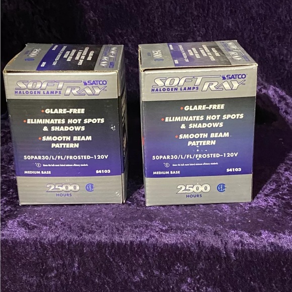 Lot of (2) SATCO Soft Ray frosted Halogen Lamps, 50W, Medium Base, Glare Free - Picture 2 of 10